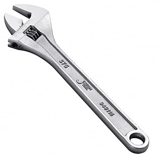 Jetech 15-Inch Adjustable Wrench, Professional Heavy Duty, Chrome Vanadium Steel, Shifter Spanner with Inch/Metric Scale, Wide Caliber Opening, Rust-Resistant Finish - size: 15 Inch