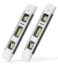 DOWELL Magnetic Torpedo Level Mini Bubble Level Box Spirit Level Alloy Frame 180/90/45 Degree 9-Inch (2, White) - color: 2pcs-white