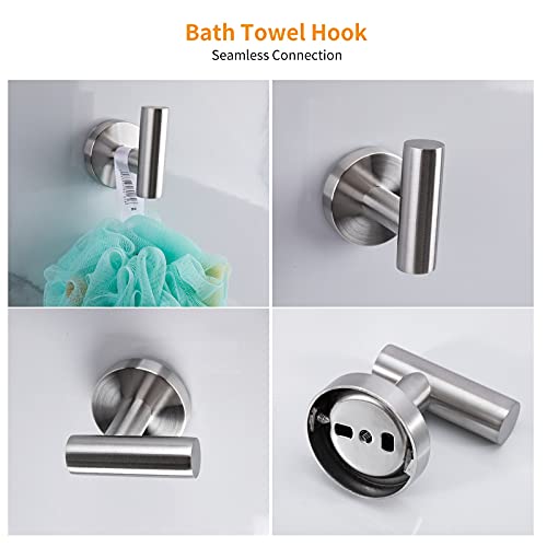 Cilee 8 Piece Brushed Nickel Bathroom Hardware Set, 24inch Towel Bar Set - color: Brushed Nickel