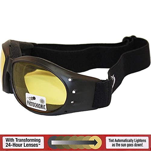 Global Vision Eliminator Dirt Bike Padded Motorcycle Riding Goggles for Men and Women (Black Frame/Smoke Lens) - color: Black Frame/Yellow-smoke Lens