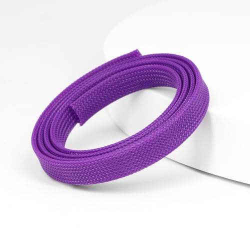 25ft PET Expandable Braided Cable Sleeve 1 inch(25mm) Pet Braided Cable Sleeve for Audio Video Device Wire Automotive Wire (Purple) - color: Purple, size: 25mm"(1 inch)