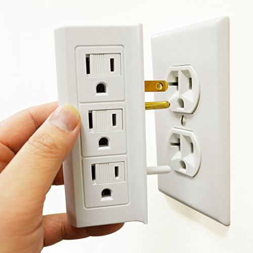 Cable Matters 2-Pack 6 Outlet Splitter, Grounded Side Access Wall Tap