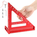 3D Multi-Angle Measuring Ruler,Large 8.42" x7.67"Carpenter Ruler, Precision Woodworking Tools 15-90 Degree Versatile Ruler with Angle Pin for Woodworking,Engineering and Construction - color: Red