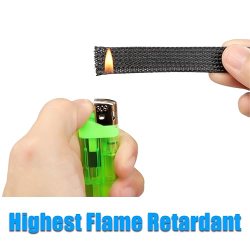 25ft PET Expandable Braided Cable Sleeve 13/16inch(20mm) Pet Braided Cable Sleeve for Audio Video Device Wire Automotive Wire (Black) - color: Black, size: 20mm"(13/16 inch)