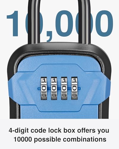 Puroma Key Lock Box for House Keys Combination Lockbox with Code, 1 Blue - color: Blue