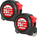 2 Pack Tape Measure 25 ft, Easy Read Retractable Measuring Tape 1-Inch Wide, Great for House Construction and Carpenter - color: 2 Pack