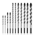 amoolo Masonry Drill Bits Set?11 Piece?,Premium Concrete Drill Bit Set for Tile, Brick, Cement, Concrete, Glass, Plastic, CINDERBLOCK, Wood etc - size: 1/8"-1/2"(11pcs)