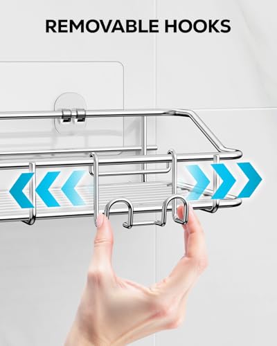 Nieifi Shower Caddy Adhesive, Shower Shelves, Shampoo Holder for Bathroom - color: A-Silver, size: 2 Pack