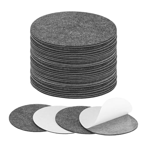 M METERXITY 30-Pack Lamp Base Felt, 4.5 Inch Dia. 2mm Thick Self Adhesive Round Fabric Felt Pads for Lamp/Furniture/DIY, Non-Slip Fiber Backed Patch Circles with Adhesive Backing [Grey] - color: Grey, size: 4.5" Dia
