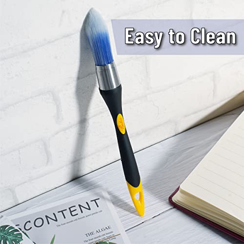 Bates Trim Brush, 0.75 Inch Edge Painting Tool, Trimmer Edger - color: Yellow-black, size: 0.75 inch, 1 Pack