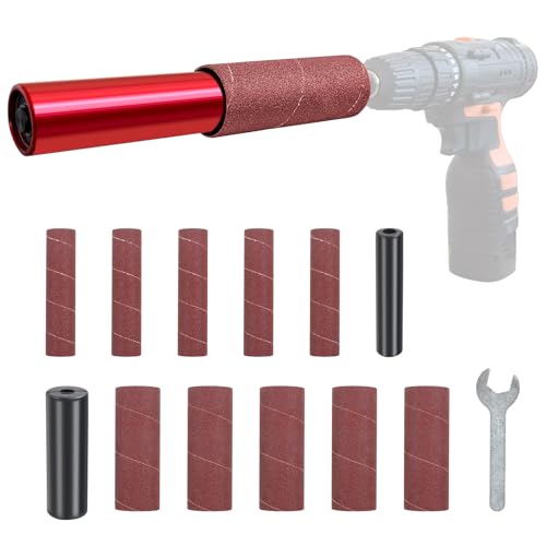 Handheld Spindle Sander Adapter for Power Drill, Portable Sanding Drum, Universal Hexagonal Attachment for Power Drill Chuck