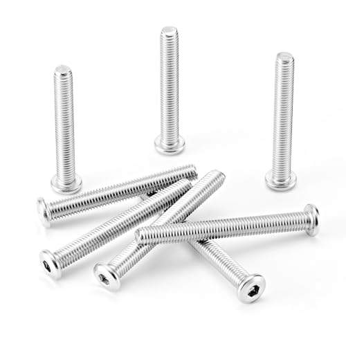 M8 x 60mm 65mm 70mm 75mm 80mm Flat Round Head Hex Socket Cap Screws Bolts, Furniture Screws, 304 Stainless Steel, Allen Hex Drive, Metric Fully Threaded, Bright Finish, Assortment Kit 10PCS - size: M8 x 60/65/70/75/80mm (10PCS)