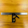 12" Combination Square, Pro Stainless Steel Ruler with 1/64" Precision Laser Etched Scale, Multi-Functional Carpenter Square with Scriber & Level