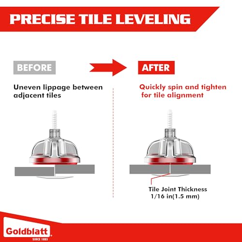 Goldblatt Tile Leveling System with 250 1/16" Spacers & 100 Reusable Caps