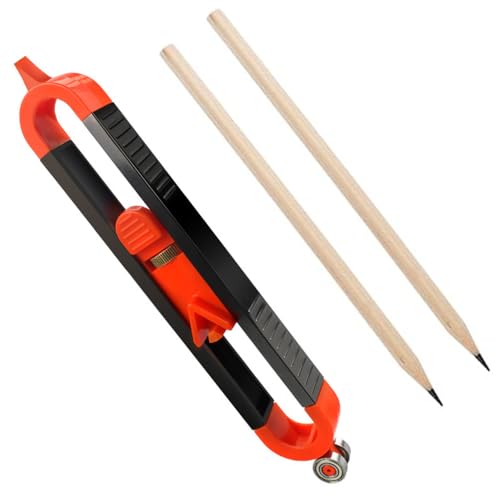 QPINGH 1Pcs Precise Contour Scribe Tool with 2 Pencil, Upgrade Measuring Scribe Tools With Lock For Pencil for Woodworking Finish Carpenter, Construction, DIY Handymen