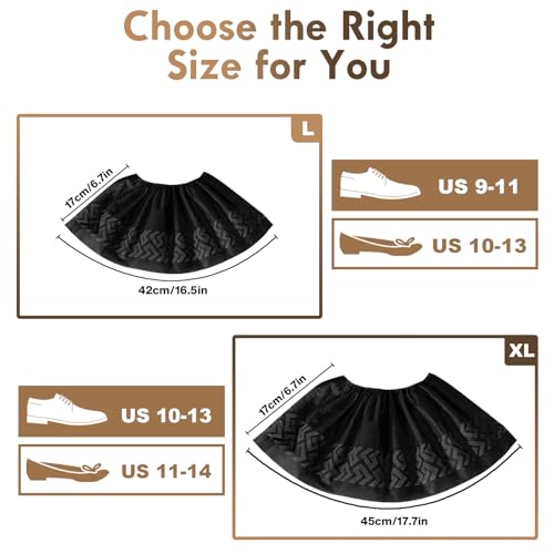 Shoe Booties Disposable Non Slip, Shoe Covers Disposable for Indoors, Breathable Boot Covers Fits Up To 11 US Men and 13 US Women Size, Non-Woven Fabric - size: Black Set of 50(L)