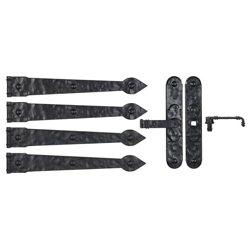 Household Essentials Black Hinge IT Premium Carriage House Lever Handle & Hinge 6 Piece Garage Door Magnet - size: Pack of 1, style: Premium Hinges with Lever
