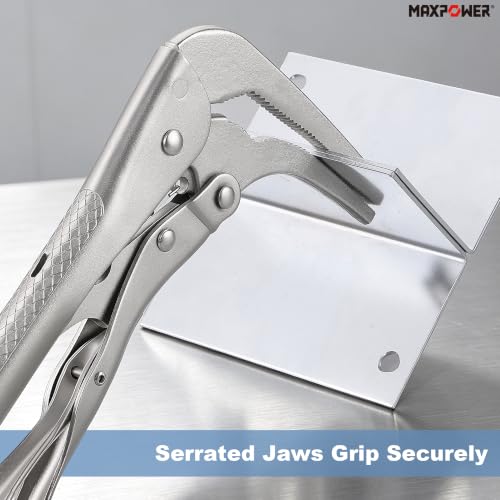 MAXPOWER 7-inch 90 degree Offset Long Nose Locking Pliers, 2.75" Jaw - size: 7"