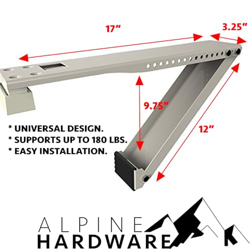 Window AC Support - Holds up to 160 lbs - Heavy Duty Single Arm Air Conditioner Bracket - Easy Install for Apartment Windows - Alpine Hardware - size: HEAVY DUTY-ONE ARM