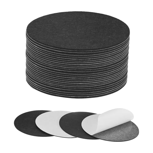 M METERXITY 30-Pack Lamp Base Felt, 5.5 Inch Dia. 2mm Thick Self Adhesive Round Fabric Felt Pads for Lamp/Furniture/DIY, Non-Slip Fiber Backed Patch Circles with Adhesive Backing [Black] - color: Black, size: 5.5" Dia