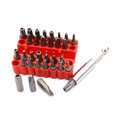 Castuvy 33 pcs Screwdriver Bit Set, Security Bit Tamper Proof Set of 1/4" Shank, Torx Screwdriver Bit, Star Screwdriver Bit with Holder