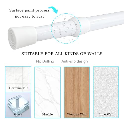 Window Security Bars Adjustable Sliding Glass Door Lock Bars - color: White-1Pcs, size: 15.7''-27.5''