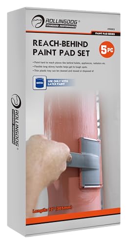 ROLLINGDOG Reach-Behind Paint Pad Set with Tray - color: 5PCS Reach-Behind Paint Pad Set