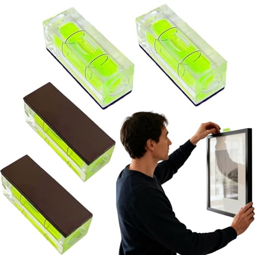4Pack Magnetic Small Bubble Level 10×10×29mm(0.39x0.39x1.14in) Small Leveler Tool - size: 4pcs 10x10x29mm