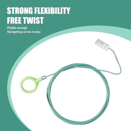 1 PC Car Drain Hole Unblocker, 9.8Ft Flexible Door Sunroof Fuel Tank Cover Drain Hole Pipe Brush, Special Cleaning Tool for Leak Plugging, Universal for Car Refrigerator Dredging (Green)
