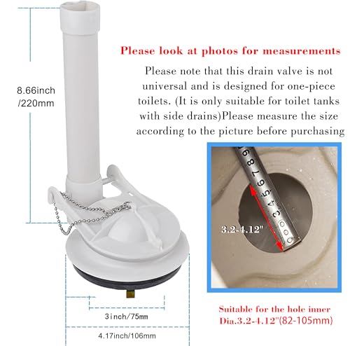 One Piece 3-Inch Toilet Flush Valve Repair Kit for Toilets with Flapper and Chain - Easy to Install