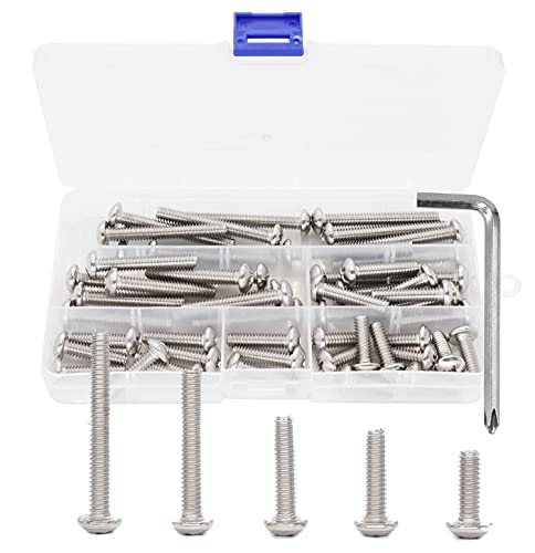 50pcs 1/4-20 Inch Round Head Phillips Machine Screws Assortment Kit, 304 Stainless Steel Silver Tone, 1/4 x 3/4,1,1-1/8,1-5/8,2 Inch - size: 1/4 x 3/4,1,1-1/8,1-5/8,2 Inch(50pcs)