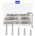 50pcs 1/4-20 Inch Round Head Phillips Machine Screws Assortment Kit, 304 Stainless Steel Silver Tone, 1/4 x 3/4,1,1-1/8,1-5/8,2 Inch - size: 1/4 x 3/4,1,1-1/8,1-5/8,2 Inch(50pcs)