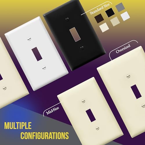 ENERLITES Toggle Light Switch Wall Plate Cover, 1 Pack, Light Almond - color: Light Almond, size: 1 Pack