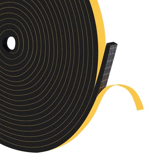 Thin Foam Insulation Tape for Windows & Small Gaps, 50Ft Bulk Pack - color: Black, size: 1/4 In x 1/8 In x 50Ft