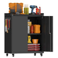 Metal Garage Storage Cabinet with Wheels, Lockable Rolling Tool Cabinet - color: Black, size: 26" W × 14" D × 31.88" H