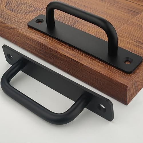 2 Pack 4 1/4 Inch 108 mm Matte Black Cabinet Handles Aluminum Cabinet Pulls Drawer Pulls - color: RoundBlack, size: 4 1/4 Inch