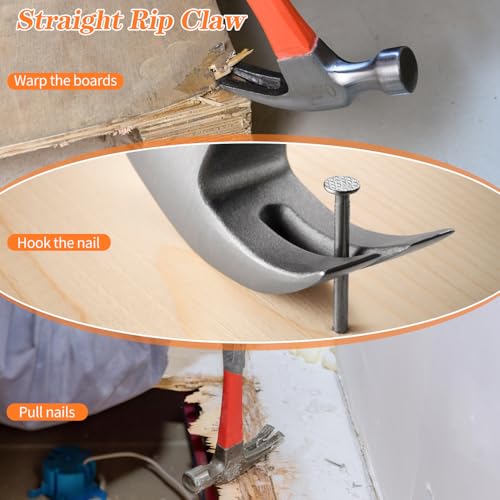 16oz Claw Hammer, Fiberglass General Purpose Claw Hammer - size: 1pcs 16oz
