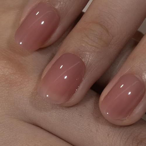 CurvLife Extra Short Oval Press On Nails, Nude Peach Pink, Soft Gel - color: A1 -honey peach