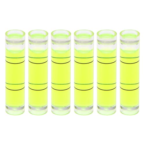 HARFINGTON 6pcs Small Cylindrical Bubble Level Vials 8x35mm PMMA Mini Horizontal Bubble Spirit Level Measuring Layout Tools for RV TV Picture Frame Hanging Tool Leveler - size: 8x35mm