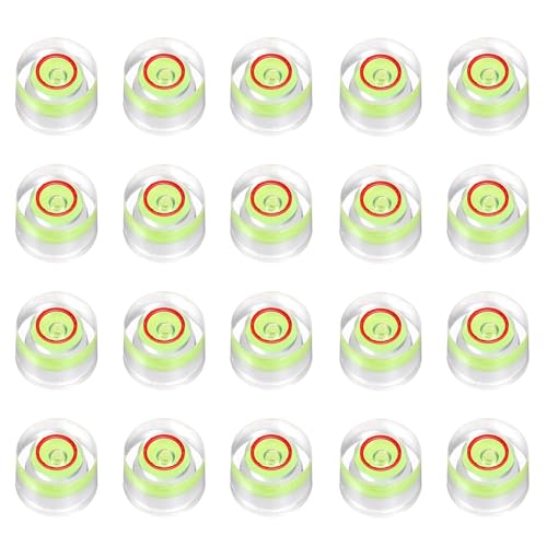 HARFINGTON 20pcs Small Circular Bubble Spirit Level 8x5.5mm,Green/Red - color: Green/Red, size: 8x5.5mm