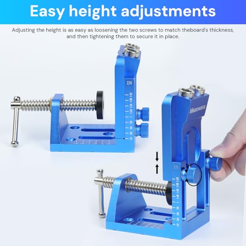 Pocket Hole Jig Kit with Adjustable Drill Guide, Stop Collars, 30PCS Screws & Plugs, Allen Wrench – Complete Woodworking Joinery System
