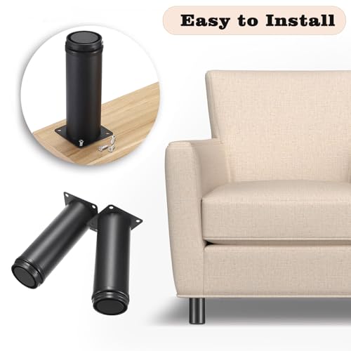 OwnMy 8PCS 6 Inch Stainless Steel Furniture Legs Adjustable Desk Sofa Legs - size: 6 Inch
