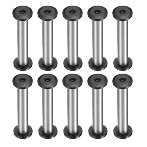 HARFINGTON 10pcs Knife Handle Screws 5 x 35mm M4 Torx Sink Head Stainless Steel Pocket Knife Pivot Pin Folding Knives Bolts Fasteners for Blade Fixing, Black/Silver - size: 5 x 35mm