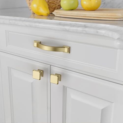 Amerdeco 10 Pack Brushed Gold Cabinet Pulls 3.75" - color: Brushed Gold, size: 3.75" hole center