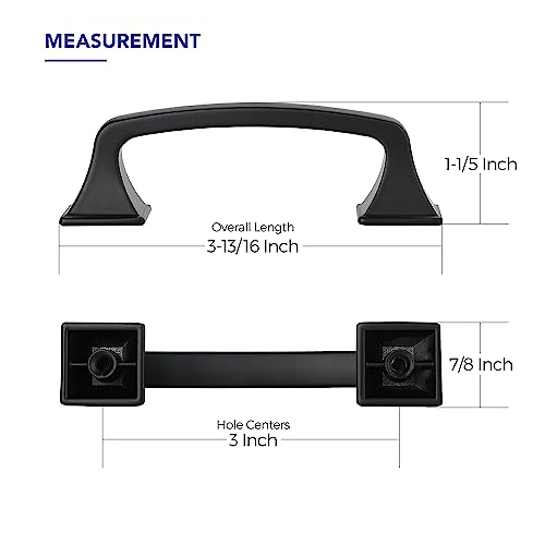 30 Pack Kitchen Cabinet Handles 3 Inch Hole Center Black Cabinet Pulls - color: Matte Black, size: 3 Inch Hole Centers