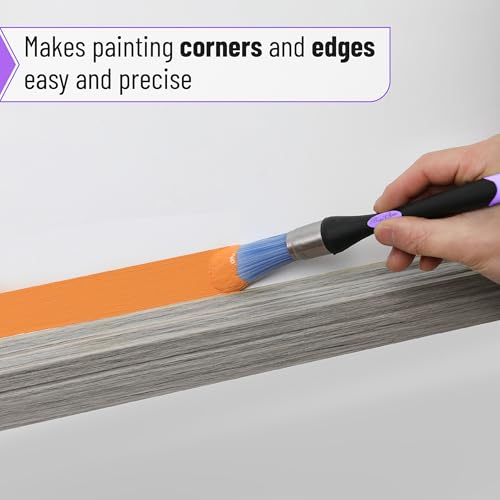 Bates- Trim Brush, 0.75 Inch, Edge Painting Tool, Trim Paint Brushes, Trimmer Edger, Trim Brush - color: Purple-black, size: 0.75 inch, 1 Pack
