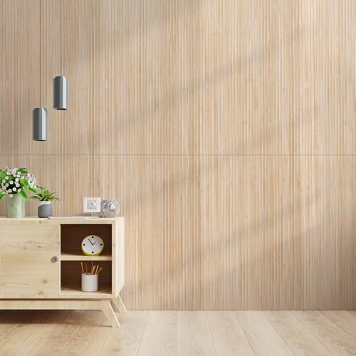 Art3d 48 x 96 in Natural Bamboo Wall Panel, 1-Pack, Light-Carbonized - color: Light-carbonized, size: 1-48 inches x 96 inches