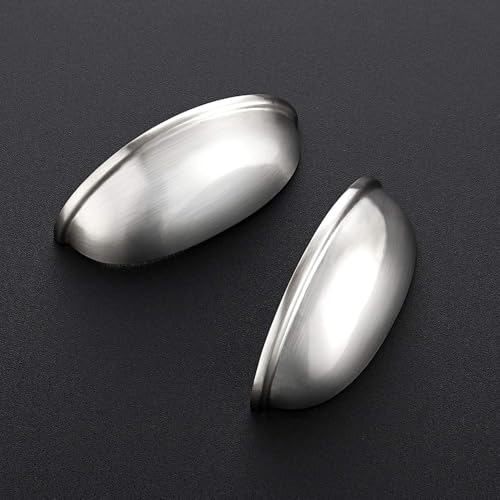 Ravinte Brushed Nickel Cabinet Pulls Drawer Cup Handles 3 Inch CC, 12 Pack - color: Brushed Nickel