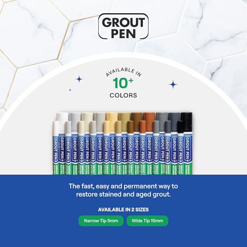 Grout Pen White Tile Grout Paint Marker - Narrow 5mm Tip (7mL) - 3 Pack - style: White