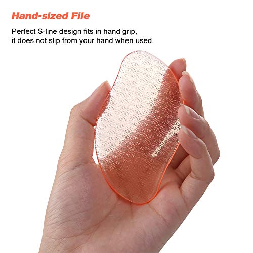 BEZOX Glass Foot File Callus Remover, Crystal Pedicure Foot Rasp for Callused, Coarse, Hard Skin Removal, Portable Hand Sized Foot Scraper for Cracked Heel - Orange - style: Orange